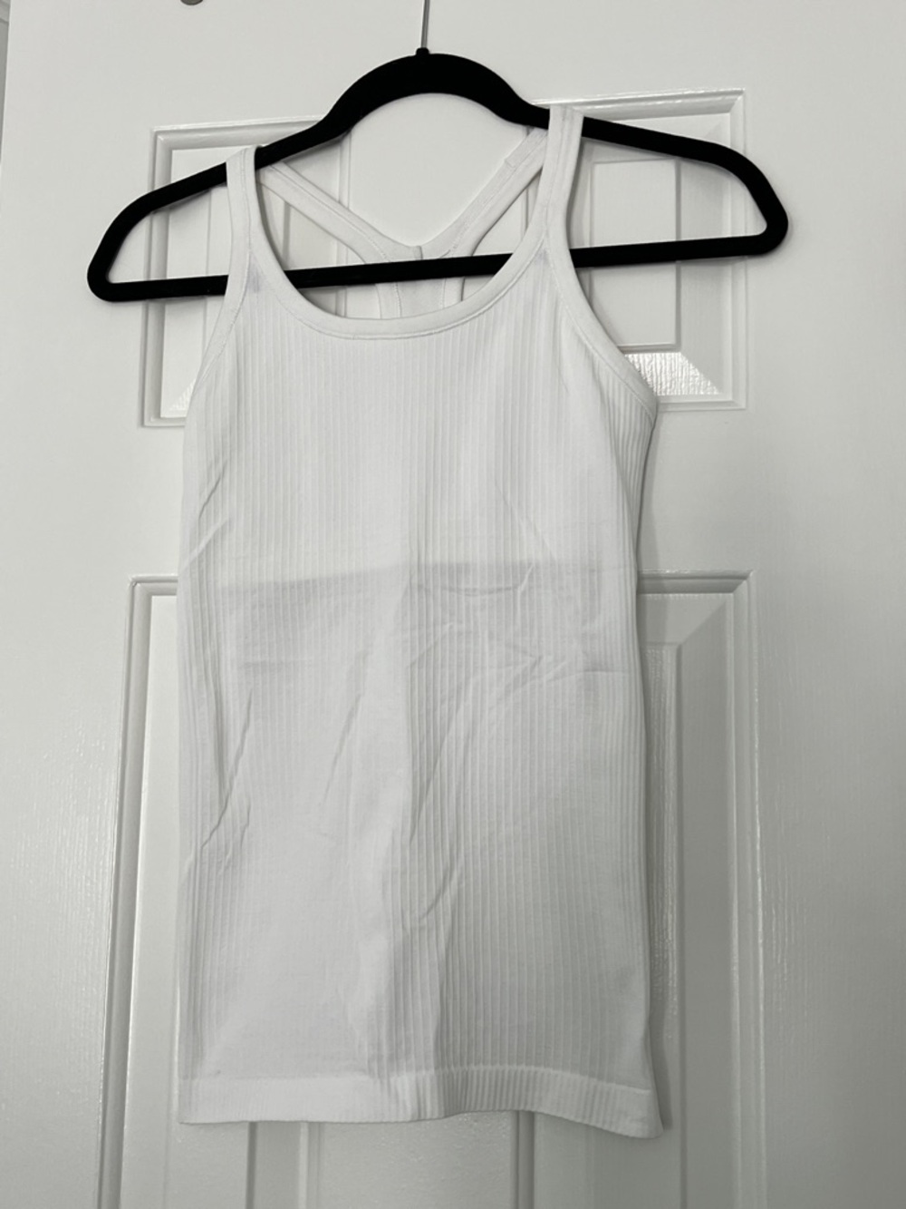 lululemon athletica White Ribbed Tank Top with built in bra